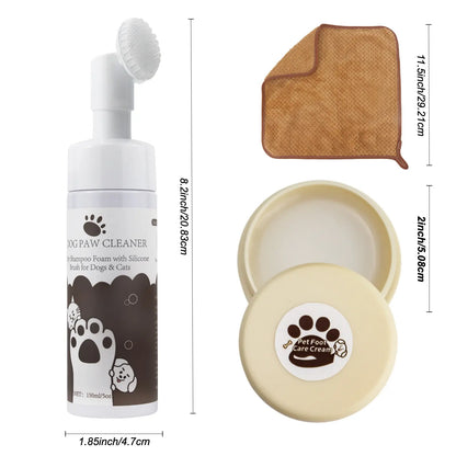 Dog Paw Cleaner, Dogaccessories, No-Rinse Paw Cleaner for Dogs & Cats (5 Oz), Paw Balm for Heal Dry Cracked Paws & Nose, Pet Foot Care, Pet Cleaning Dog Paw Puppy Kittens Grooming Paw Trimmer